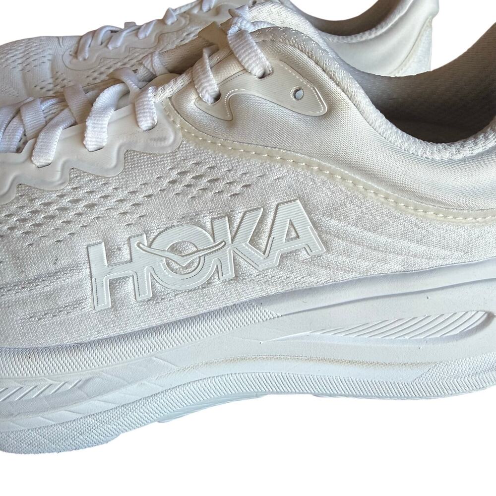 HOKA Women's Bondi 9 White Running Shoes Max Cushion Walking Sneakers - 8.5 EE - Picture 3 of 12